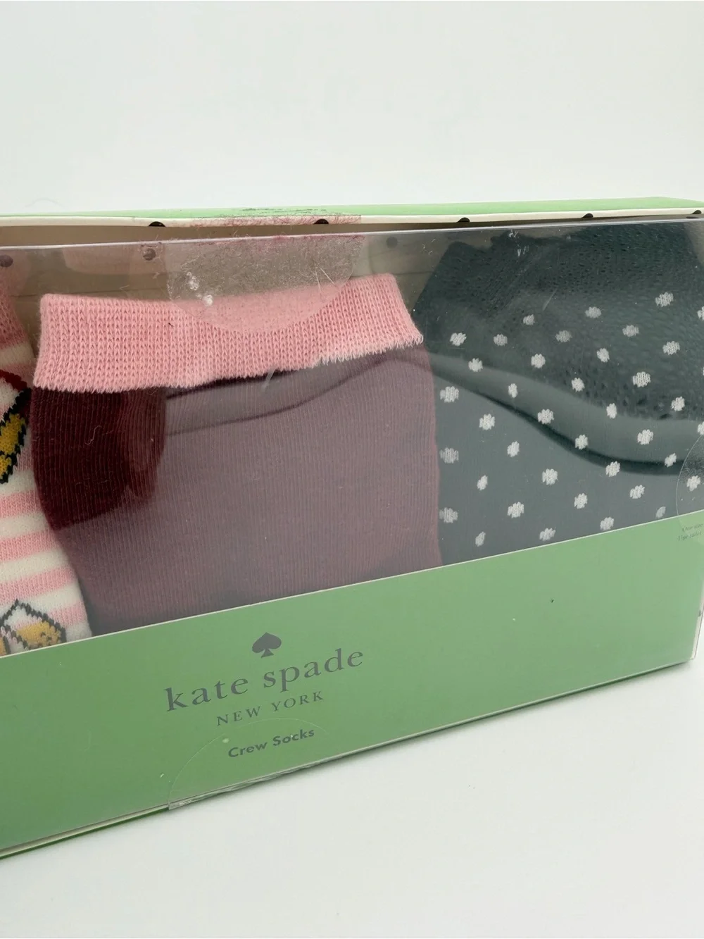 NIB Kate Spade New York Crew Socks Gift Set (3 Pairs) - Ice Skates & Polka Dots
